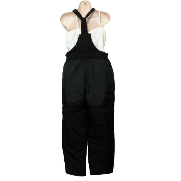 Cherokee Insulated Bib Overalls L Kids Black Adjustable Straps Winter Ski Nylon - Picture 4 of 9